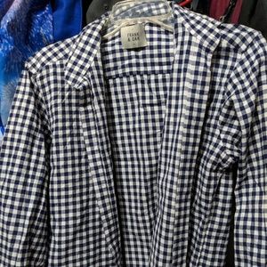 Frank & Oak Blue Checkered Shirt